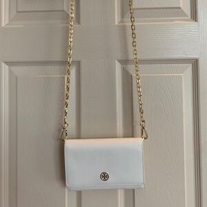 Tory Burch  Cream Small Leather Crossbody Handbag